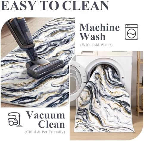 Yamaziot 2x10 Washable Modern Abstract Runner Rug Non-Slip for Hallways - Image 4