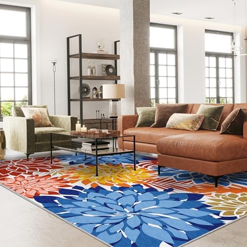Outdoor Rug Waterproof, Washable Patio Rug for Deck, 9x12, Multicolored - Image 2