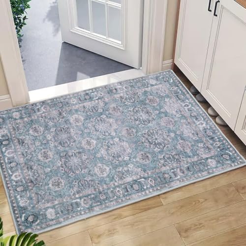 SERISSA 2x3 Washable Non Slip Floral Boho Small Area Rug for Entryway by SERISSAHomeDecorCollection