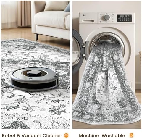 Rugs for Entryway, 2X3 Washable Kitchen Rugs Grey Small Throw Carpet - Image 6