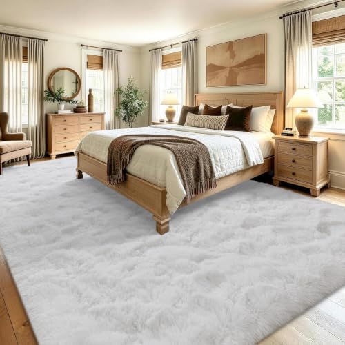 7x10 Large White Fluffy Soft Area Rug Non-Slip for Living Room Bedroom - Image 4