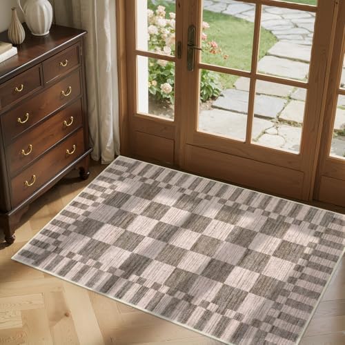 GarveeHome Checkered Washable 2x3 Rug Small Area Rugs Non-Slip for Entryway - Image 4