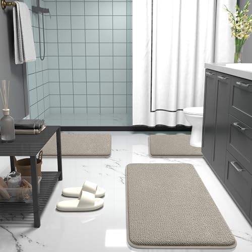 OLANLY Memory Foam Bathroom Runner Rugs 70x24, Long Bath Mats, Warm Taupe - Image 7