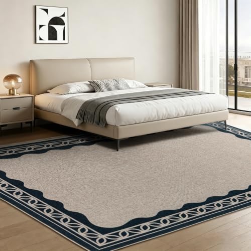 5×7 Easy Jute Rug Washable Rugs Low Pile Indoor Farmhouse Neutral Non Slip Rug Modern Carpet Door Mat for Backyard Bedroom Kitchen Porch Patio Black - Image 3