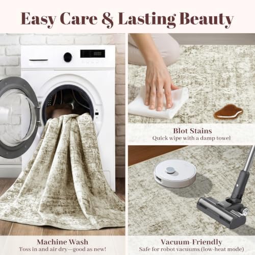 Homemate Washable Rug 10x14 Area Rugs - Vintage Rugs for Living Room - Image 5