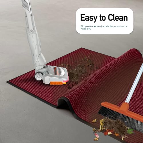 MaxMat® Extra Large Commercial Door Mat, Rubber Border Heavy Duty Door Mat, Waterproof, Low-Profile, Easy to Clean, Rubber Entry Mat. (Red, 4 x 8 Feet) - Image 3