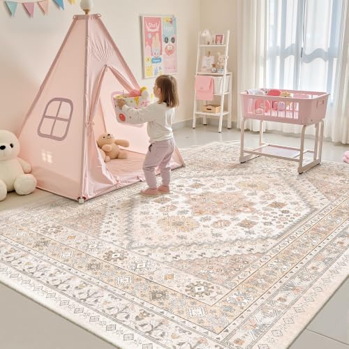 zesthome Pink Nursery Rugs for Girls Room-5x7 Area Rugs for Living Room - Image 4
