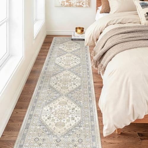 zesthome 2x8 Runner Rug Non Slip,Washable Hallway Runner Rug,Beige - Image 4