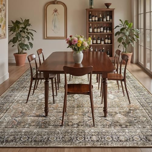 9x12 Area Rugs for Living Room,Washable Non-Slip Brown Large Carpet - Image 4