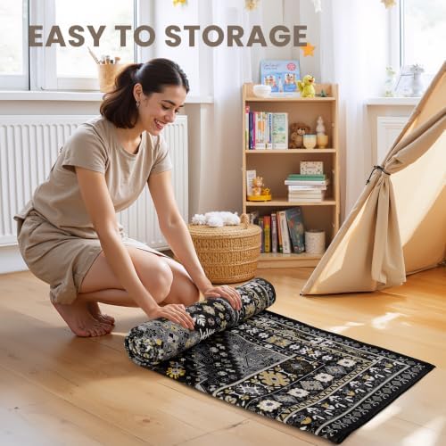 zesthome 5x7 Area Rugs for Living Room,Large Washable Rug,Black - Image 7