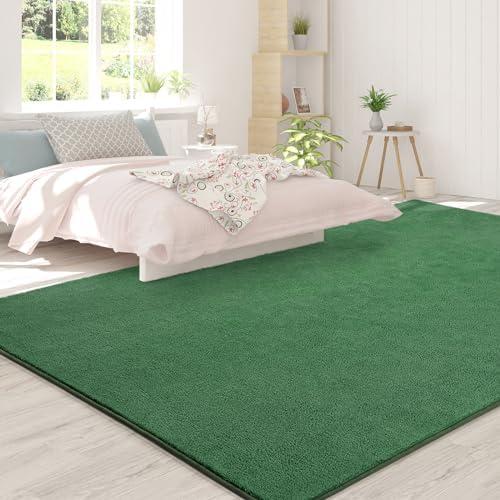 FlyDOIT Area Rugs for Bedroom Living Room, 5x8 Green Super Soft Comfy Thickened Memory-Foam Indoor Carpets, Modern Aesthetic Minimalist Carpet for Boys Girls Adults Apartment Nursery Home Décor - Image 4