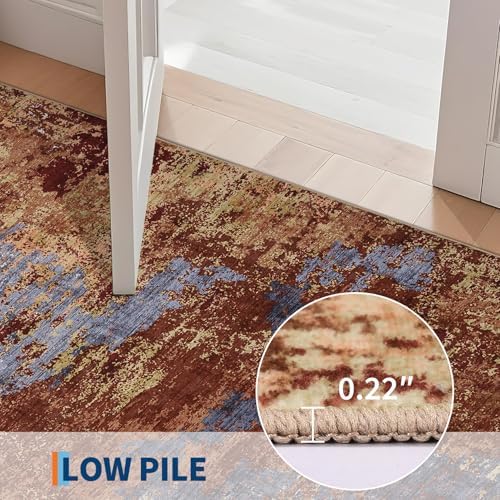 GarveeHome Machine Washable Runner Abstract Hallway Rugs 2x6 Red - Image 5