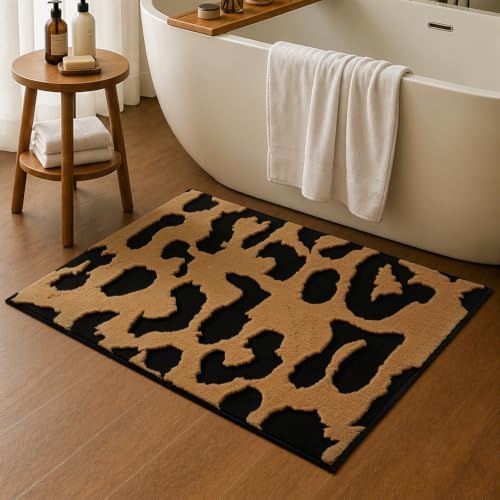 YIHOUSE Leopard Entryway Rugs 2x3: Washable Non Slip Cheetah Rug - Image 4