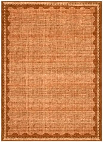 GarveeHome Scalloped Orange Washable Rugs 6x9 Rug for Living Room Solid Modern Minimalism Soft Low-Pile Carpet for Bedroom Dining Nursery Non Slip TPE Backing - Image 4