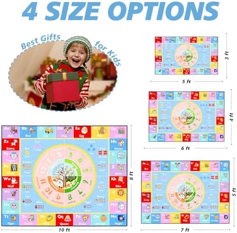 ABC Kids Rug for Playroom, 3x5 ft Alphabet Small Classroom Rug - Image 2