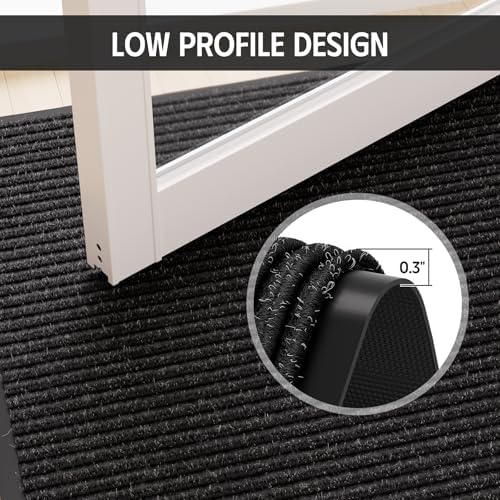 Front Door Mat 35"x23", Heavy Duty Low Profile Door Mat Indoor Entrance, Non-Slip Welcome Matt Outdoor Indoor, Absorbent Dirt & Moisture, All-Weather Commercial Floor Mat for Entryway, Black - Image 6