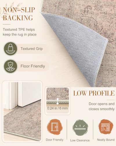 OLANLY 3x4 Washable Accent Rug, Soft Non Slip Carpet for Entryway Bedside - Image 7