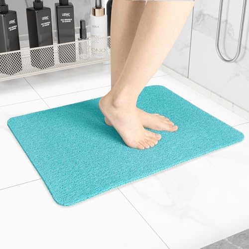 Hargiis Non-Slip Bathtub Mat, Anti Slip Shower Mat, Fast Drying Bathtub Mats, Foot Scrubber Mat, Anti Slip Mat for Tub, Floor, Bathroom, Kitchen, Home, Hotel (Turquoise Blue 24"×16") by Hargiis
