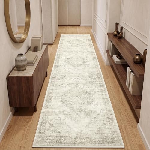 Garvee Beige Boho Washable 2.5x8 Runner Rug for Kitchen Hallways Entryway - Image 2