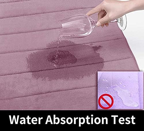 Yimobra 3 Pieces Memory Foam Bath Mat Set with U-Shaped Toilet Rug - Non-Slip Super Soft Absorbent Quick Dry Bathroom Rugs for Bathtub, Vanity & Toilet Base, Mauve - Image 4