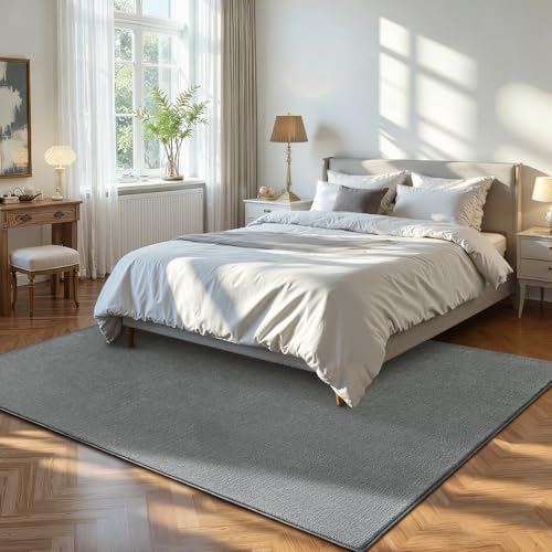 ISEAU 6x9 Soft Area Rug for Living Room, Washable and Non-Slip, Grey - Image 5
