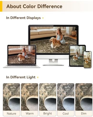 RELEANY Washable Area Rug, Runner 2'x9', Brown/Dark Brown - Image 6