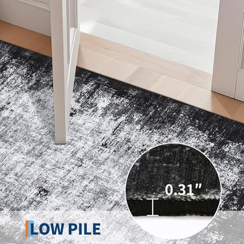 GarveeHome Machine Washable Runner Abstract Hallway Rugs 2x6 Grey - Image 6