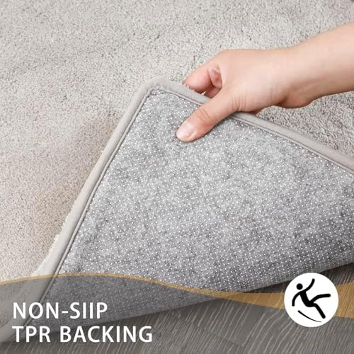 MINIDEAR Bathroom Rugs 60x24 Tan - Thick Memory Foam Bath Mat, Ultra Soft & Plush Fluffy, Non-Slip, Quick Dry, Absorbent Washable Floor Microfiber Mat for Tub, Home Decor Accessories - Image 2