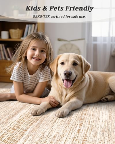 Miukiki 2x10 Runner Rug for Living Room Washable Non Slip Hallway Rug Beige - Image 5