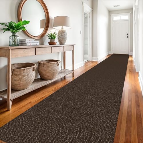 EARTHALL Washable Runner Rug, Non Slip Hall Runner, 3x18 Ft, Brown/Coffee - Image 5