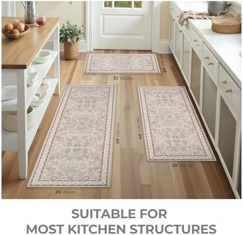 GRANNY SAYS Boho Kitchen Rug Set of 3, Anti Fatigue Kitchen Mats Non Slip - Image 3