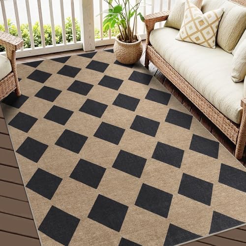 Checkered Easy Jute Rug 3x5 Outdoor Rug for Entryway Porch - Image 2