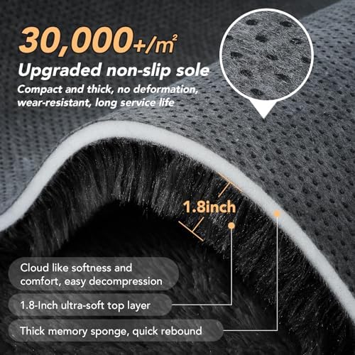 Topmaxcs Black Fluffy Area Rugs 4x6: Fluffy Fuzzy Rug for Bedroom - Image 4