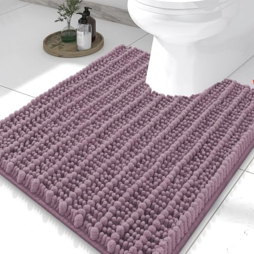 Smiry Bathroom Toilet Rugs U Shaped 24X20, Chenille Bath mats for Toilet by Smiry