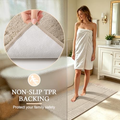 Pauwer Bathroom Rugs Sets 2 Piece, Non Slip Plush Bath Mats, Dark Grey - Image 6