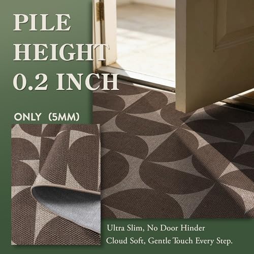 Lahome Semi Circle Easy Jute Rugs for Entryway, Tan 3x5 Washable Rug - Image 4