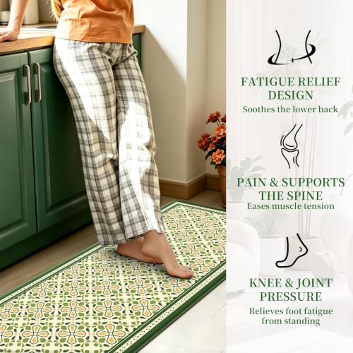 Vintage Floral Anti-Fatigue Kitchen Mats, Non-Slip Cushioned Floor Rug - Image 3