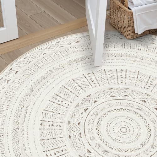 cotiled 6x6 Round Rug 6ft Circle Living Room Boho Area Rugs - Image 6
