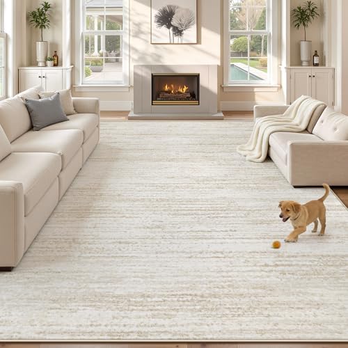 Area Rug 8x10 Living Room Rugs: Washable Modern Rug Large Non-Slip Soft Rugs Stain Resistant Printed Rug Indoor Carpet for Bedroom Kitchen Dining Room Nursery Playroom Home(Beige, 8'x10') by ZomfyRugs