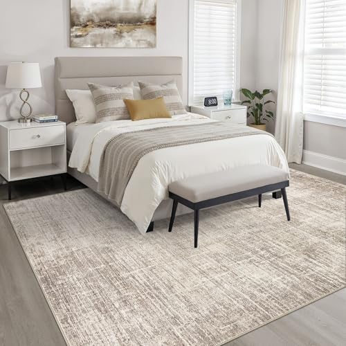 LOONGRUG 10x13 Area Rug Washable Neutral Modern Rug for Living Room Brown - Image 4
