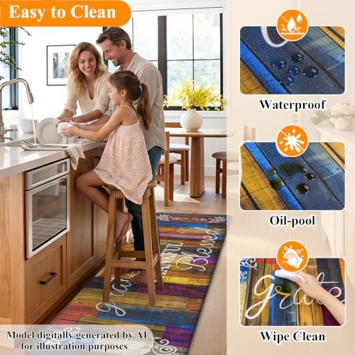 HEBE Anti Fatigue Kitchen Mat Set of 2, Cushioned Kitchen Mats for Floor - Image 6