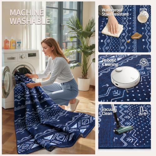 SERISSA 9x12 Washable Non-Slip Boho Area Rug for Living Room - Image 3