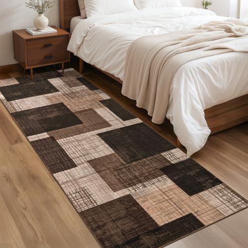 Washable 2x6 Runner Rug for Hallway Kitchen Bedroom, Chocolate Brown - Image 4