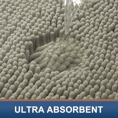 Smiry Bathroom Rugs 30X20, Luxury Chenille Extra Soft Absorbent Bath Mat - Image 4