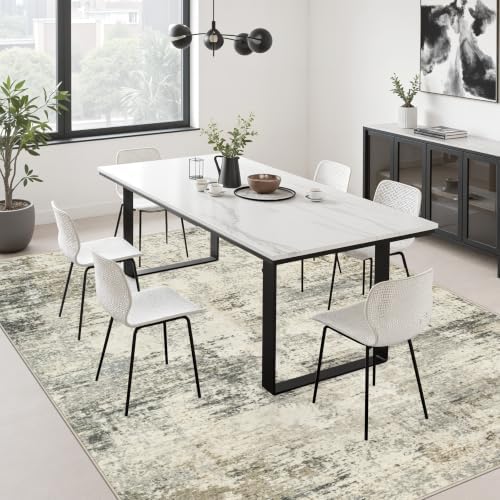 8x10 Area Rug Living Room: Modern Washable Soft Carpet Ash Brown - Image 4