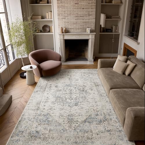 Machine Washable Rugs for Living Room: 5x7 Area Rugs for Bedroom by NoiFamo
