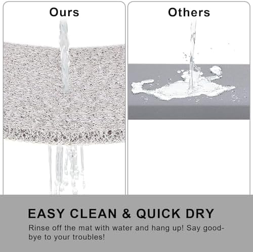 Nonslip Bathtub Mat, Anti Slip Bath Mat 0.6" Extra Thick, Quick Dry Bath Tub Anti Slip Shower Mat, Loofah Non-Slip Bath Mat for Tub Bathroom Pool Kitchen Entryway Home Hotel(Light Gray 16x39) - Image 4