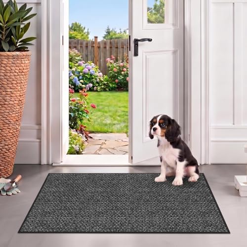 GOYLSER 3ft Jute Runner Rugs for Hallways, Rubber Backed Hall Floor Mat Non Slip, Absorbent Entry Way Runner Rugs Indoor, Black by GOYLSER