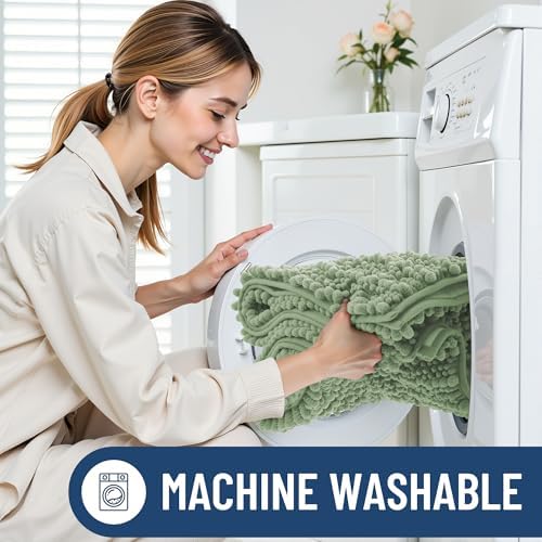 Smiry Bathroom Rugs 59X20, Extra Soft Rubber Backing Chenille Bath Mats - Image 6