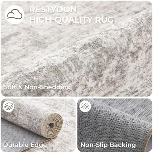 2x12 Runner Rug Non Slip,Washable Hallway Runner Rug,Taupe - Image 7